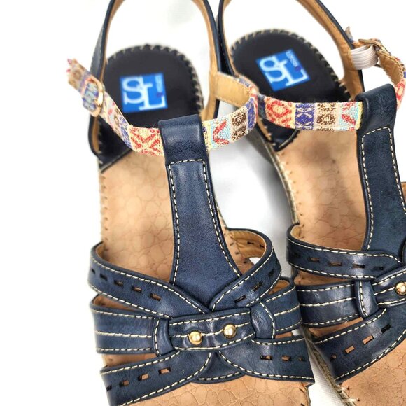 SL Design navy leather sandals - Picture 4 of 10